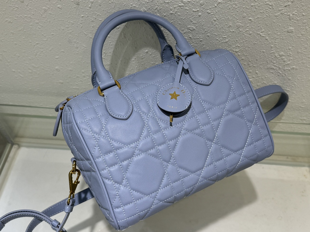 Dior Groove 25 Bag Pale Blue Macrocannage Calfskin